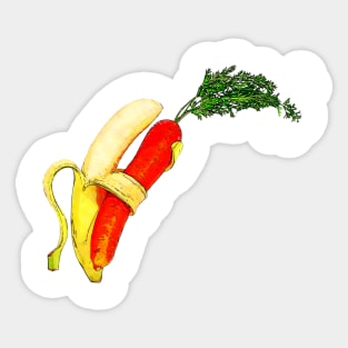 Dancing Banana and Carrot Sticker